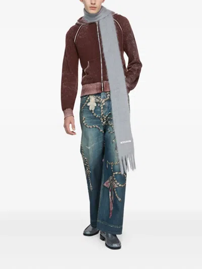 Acne Studios Zip Hoodie In Burgundy