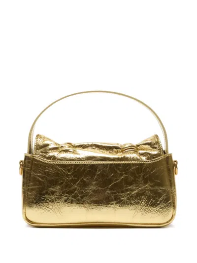 Acne Studios Drawstring Leather Shoulder Bag In Gold
