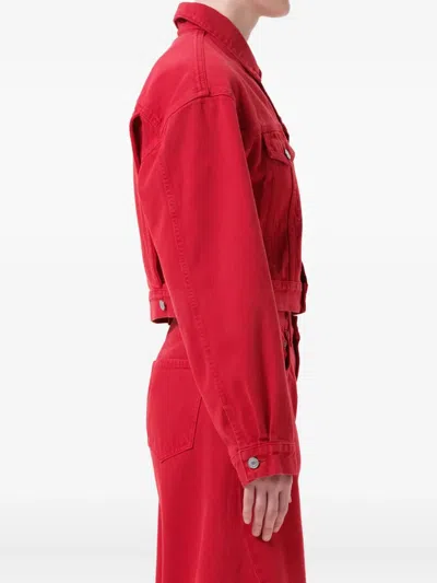 Agolde Radley Cropped Jacket In Tomato In Red