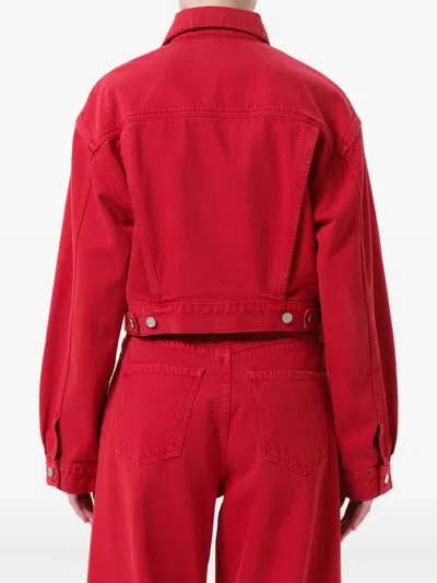 Agolde Radley Cropped Jacket In Tomato In Red