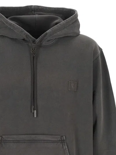 Wooyoungmi Grey Sweatshirt With Logo Patch On The Front And Logo Lettering On The Back In Cotton Man In Gray