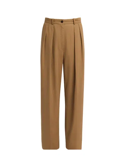 The Row Tailored Trousers With Pleats And Pockets In Gold