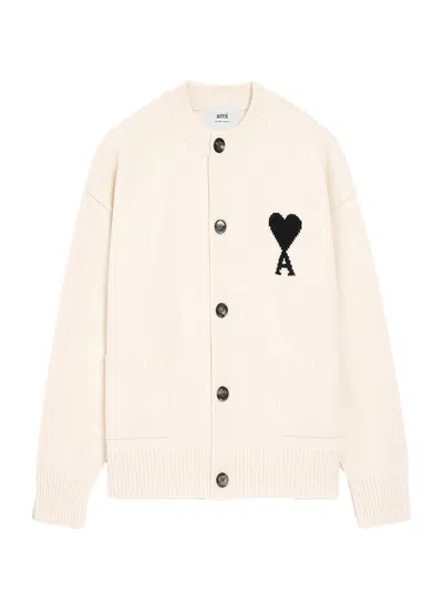 Ami Alexandre Mattiussi Ami Paris Adc Cardigan White In White