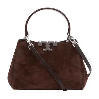 Tory Burch Eleanor Suede Shoulder Bag In Brown