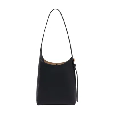 Tory Burch Small Leather Hobo Bag With Adjustable Strap In Black