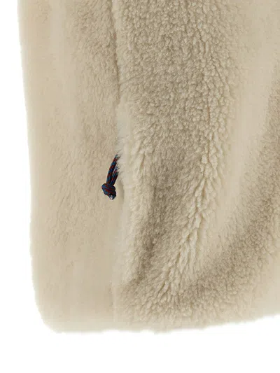 Tory Burch Color Block Highpile Vest In White