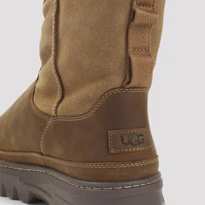 Ugg Chestnut Brown Suede Leather Heritage Pull-on Trailgazer Boots In Brown