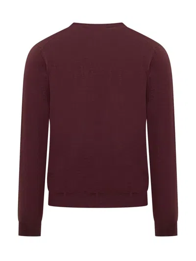 Filippo De Laurentiis Bordeaux Wool Cardigan In Red