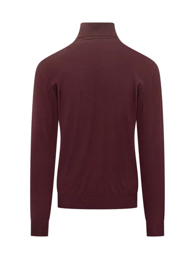 Filippo De Laurentiis Bordeaux Wool Turtleneck In Red