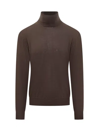 Filippo De Laurentiis Turtleneck Sweater In Brown