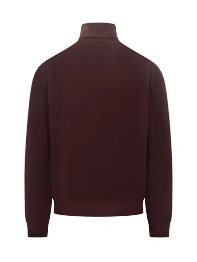 Filippo De Laurentiis Bordeaux Wool Turtleneck In Burgundy