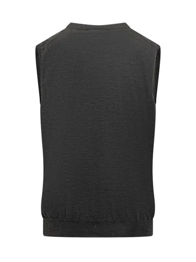 Filippo De Laurentiis Grey Wool Vest With Buttons In Gray