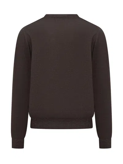 Filippo De Laurentiis Brown Wool Crew Neck Sweater In Brown