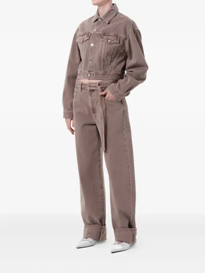 Agolde Radley Buttoned Jacket In Brown