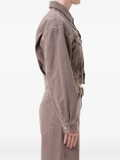 Agolde Radley Buttoned Jacket In Brown