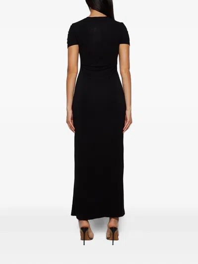 Christopher Esber Crystal Crochet Bra Tee Dress In Black