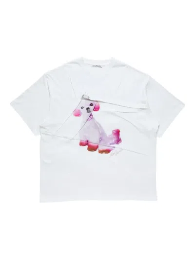 Acne Studios Edra Ornament Winter Graphic T-shirt In White