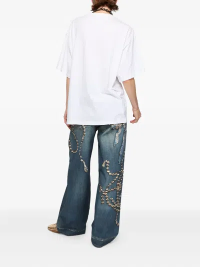 Acne Studios Edra Ornament Winter Graphic T-shirt In White