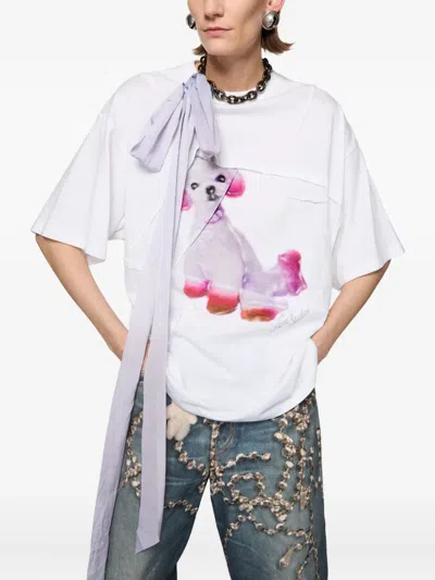 Acne Studios Edra Ornament Winter Graphic T-shirt In White