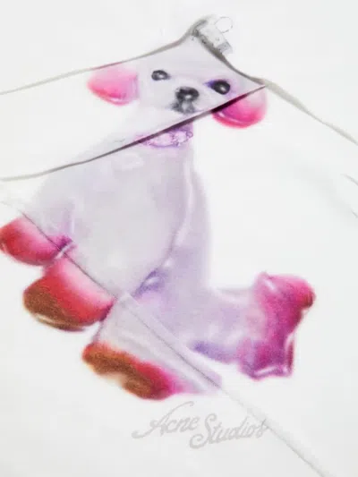 Acne Studios Edra Ornament Winter Graphic T-shirt In White