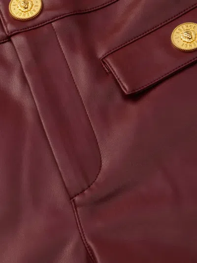 L'agence Dionne Vegan Leather Short In Black Cherry In Burgundy