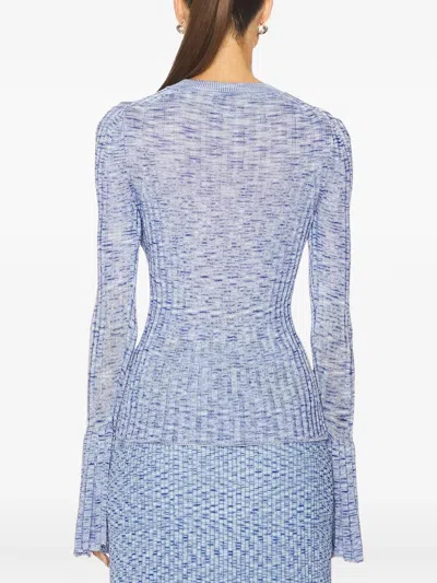 Zimmermann Mouline Long-sleeves Top In Blue