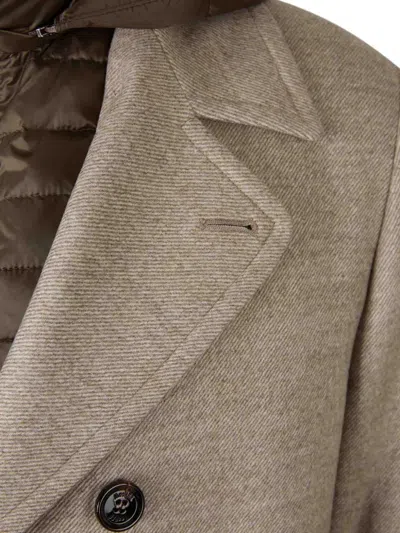 Moorer Hooded Button Jacket In Neutral