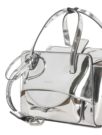 Hidesins Top Handle Shoulder Bag In Silver