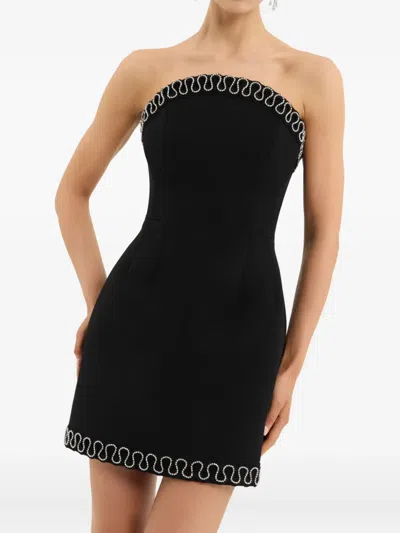 Rebecca Vallance Nyx Strapless Crystal-embellished Crepe Mini Dress In Black