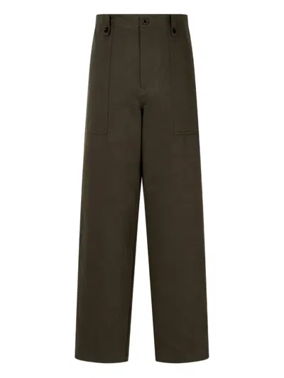 Studio Tomboy Fatigue Cotton Trousers In Brown