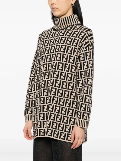 Pre-owned Fendi 1990-2000s Zucca Top In Neutral