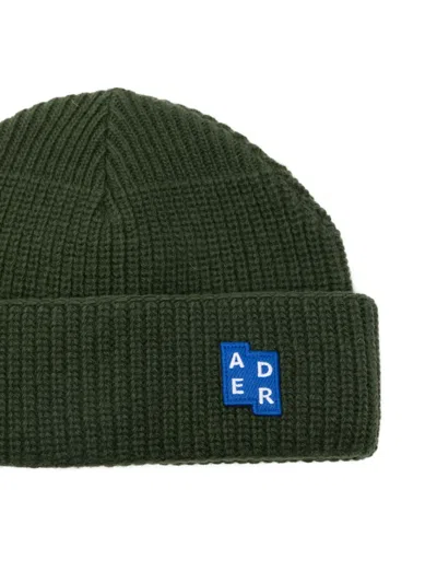 Ader Error Ribbed Logo-patch Beanie In Green