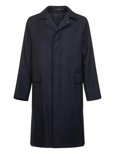 Tagliatore Blue Virgin Wool Loyd Coat In Blue