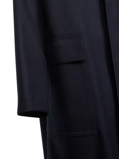 Tagliatore Blue Virgin Wool Loyd Coat In Blue