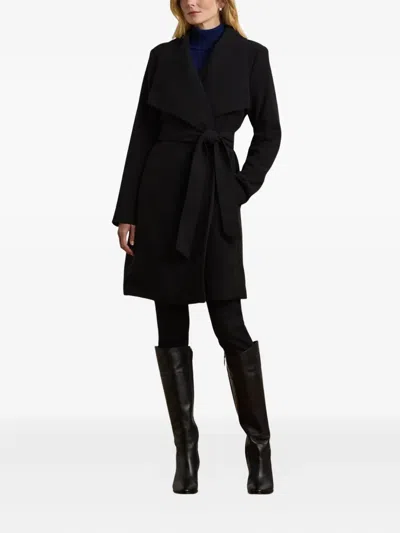 Ralph Lauren Drfr Crp 36 Lined Coat In Black