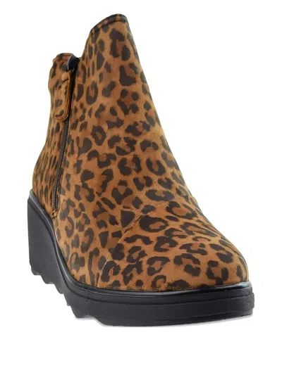 Clarks Originals Mazy Eastham Zip Leopard Print Boots In Brown