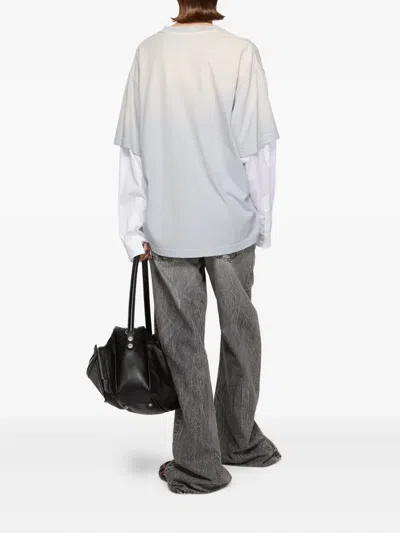 Acne Studios Womens Washed Black Belted Wide-leg Denim Jeans In Multi