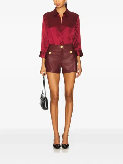 L'agence Tyler Blouse In Dark Bordeaux In Red