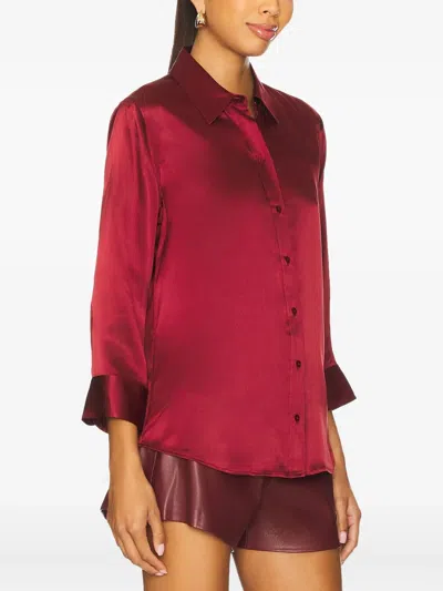 L'agence Tyler Blouse In Dark Bordeaux In Red