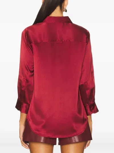 L'agence Tyler Blouse In Dark Bordeaux In Red
