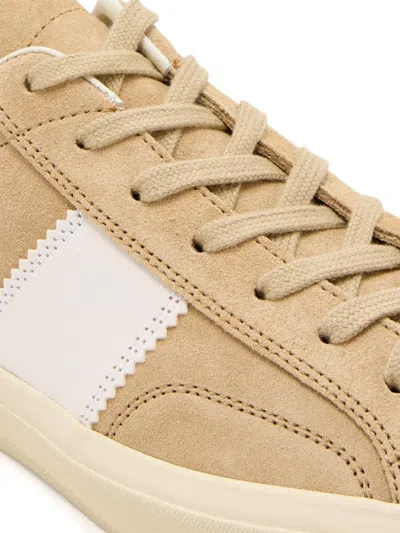 Tom Ford Cambridge Suede Low-top Sneakers In Neutral