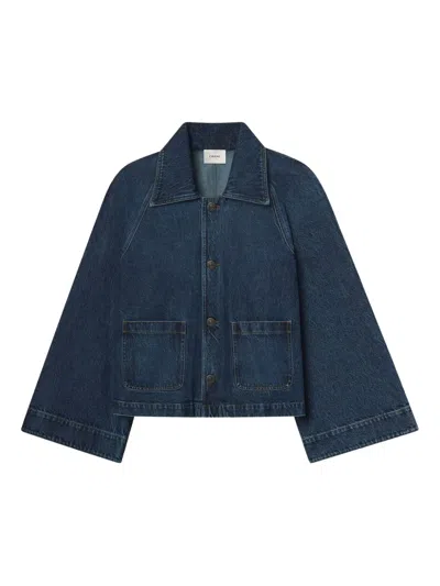Frame Button-front Denim Jacket In Blue