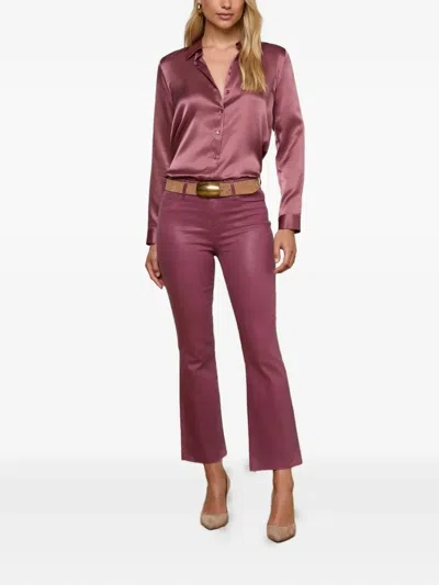 L'agence Kendra High Rise Cropped Flared Jeans In Deep Mauve In Multi