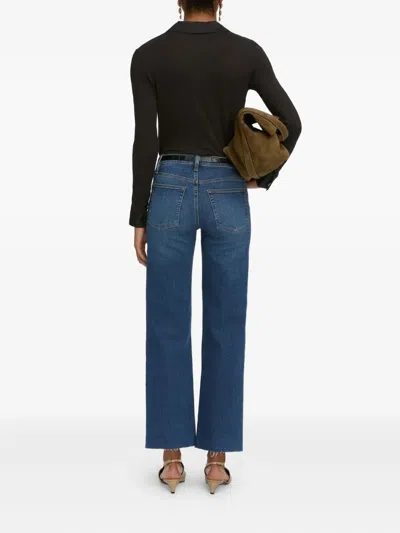 Frame Le Jane Faded High-rise Straight-leg Jeans In Dark Denim