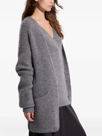 Malo Virgin Wool Blend Cardigan In Gray
