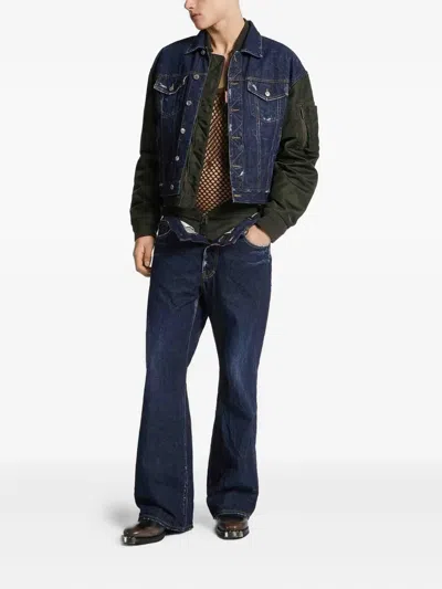 Dsquared2 Button Zip Jeans In Blue