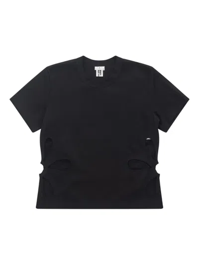 Noir Kei Ninomiya Crew-neck Short-sleeve T-shirt In Black