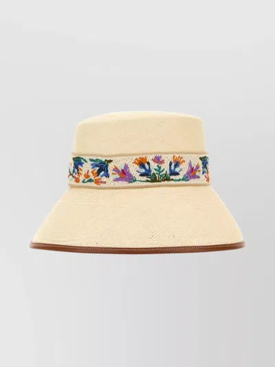 Valentino Natural Fiber Bucket Hat With Embroidered Band