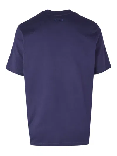 Msgm Logo T-shirt In Blue