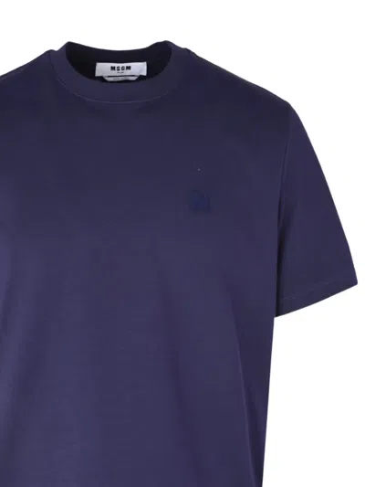 Msgm Logo T-shirt In Blue